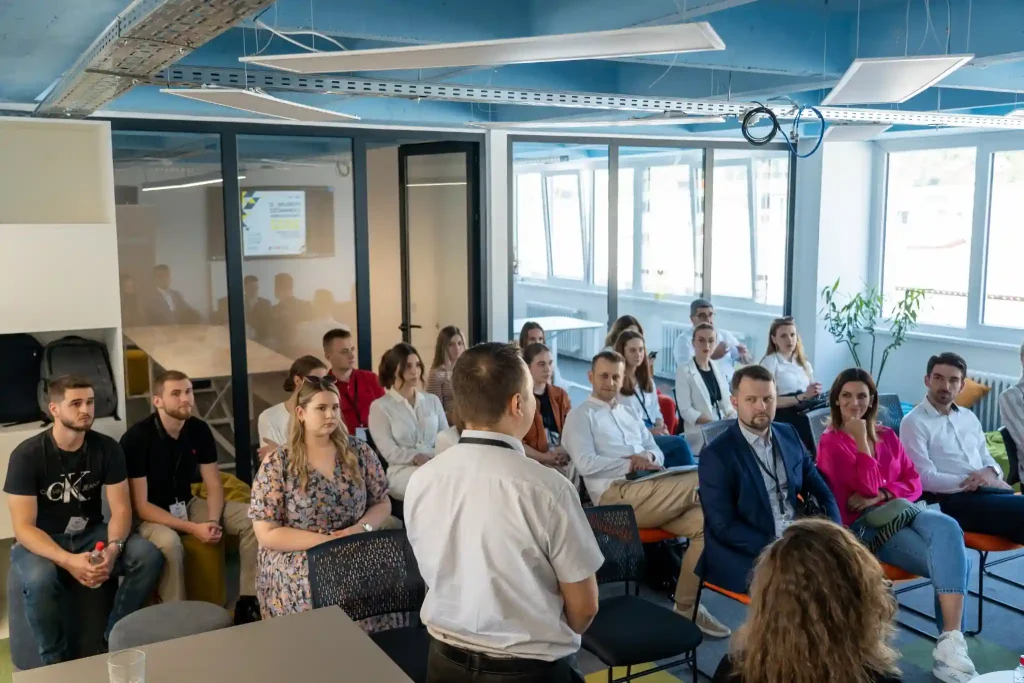 IBU students at the domestic forum in CosmoHub coworking space Sarajevo